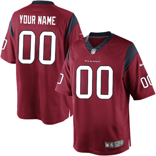 Men's Limited Nike Jersey Red Alternate - Customized NFL Houston Texans